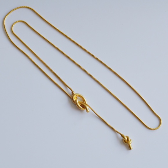 NWOT Madewell Knotshine Necklace Gold Plated - Picture 7 of 8